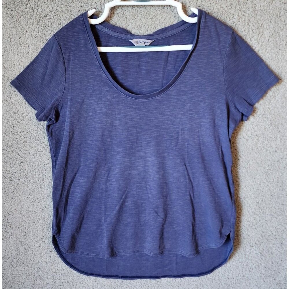 Tommy Bahama Women's Short Sleeve Scoop Neck T Shirt Top Blue 100% Cotton Size M